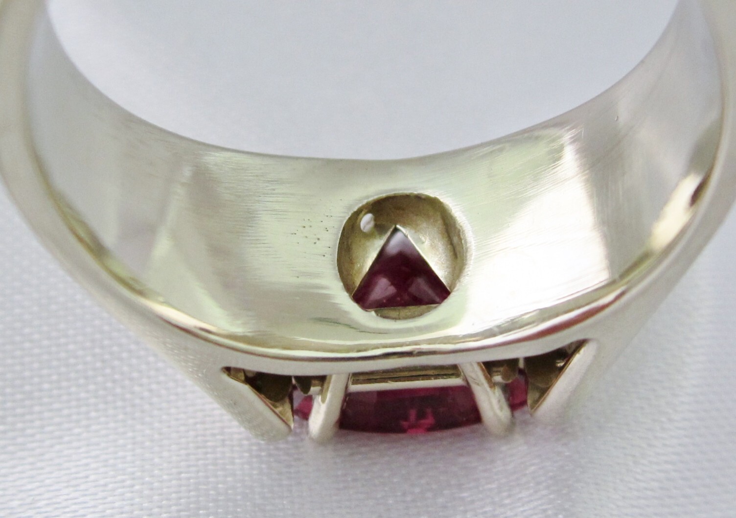 Natural 2.29 Ct Pink Tourmaline, 14 Kt White Gold Cathedral Mounting, Wt. 9.7 gm