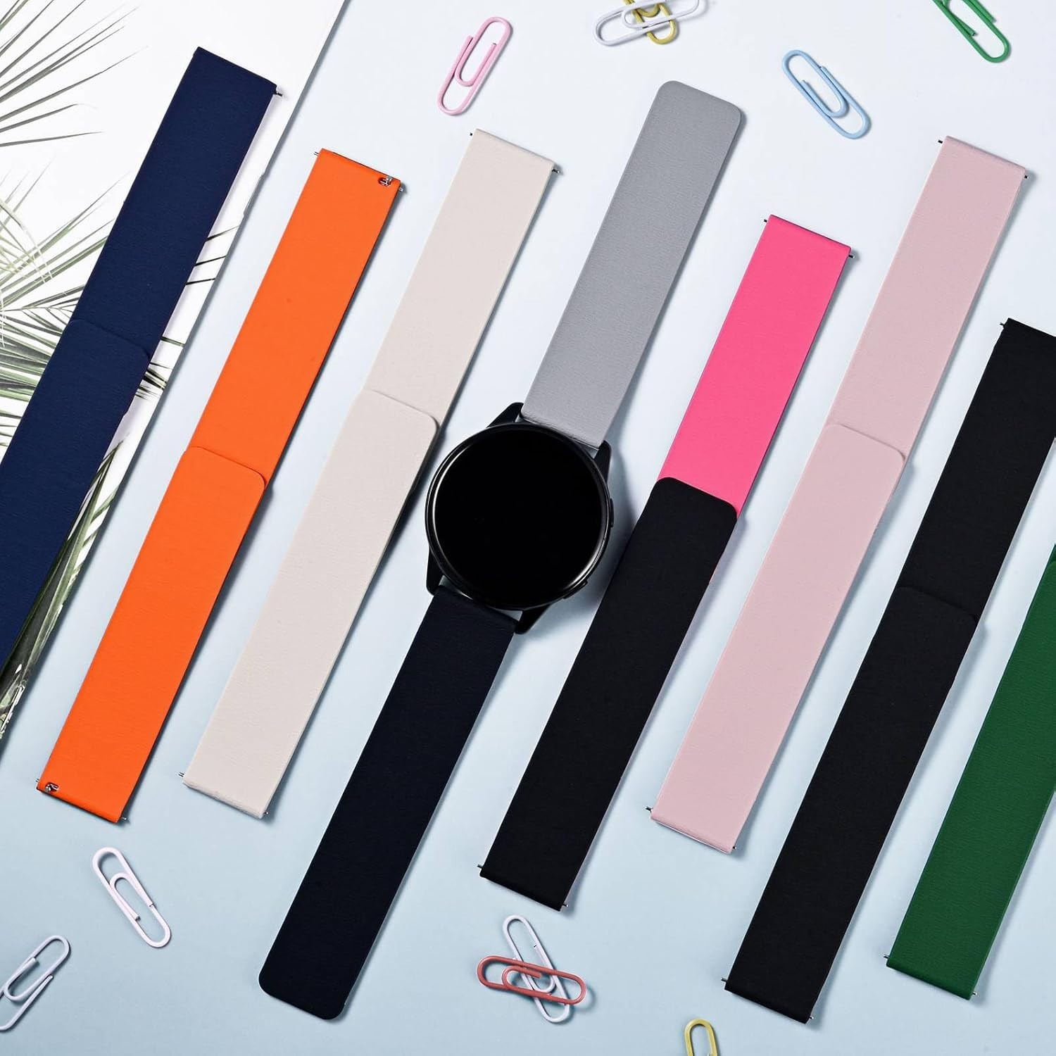Easy Fit Magnetic Silicone Watch Band with Wood Texture 20mm 22mm