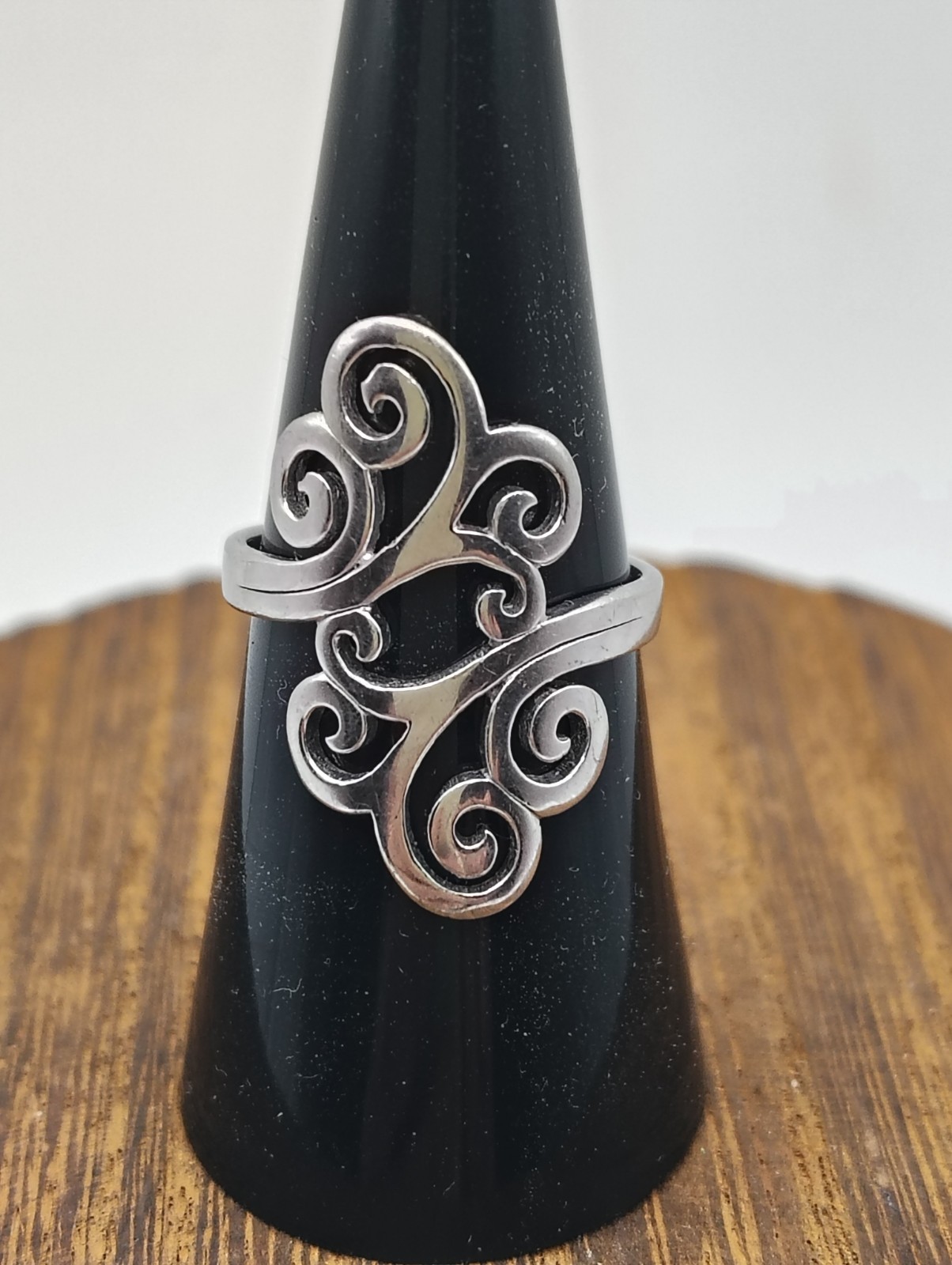 BBJ Bangkok Ratnaraj Jewelers Scroll Filigree 925 Sterling Silver Ring Size 7