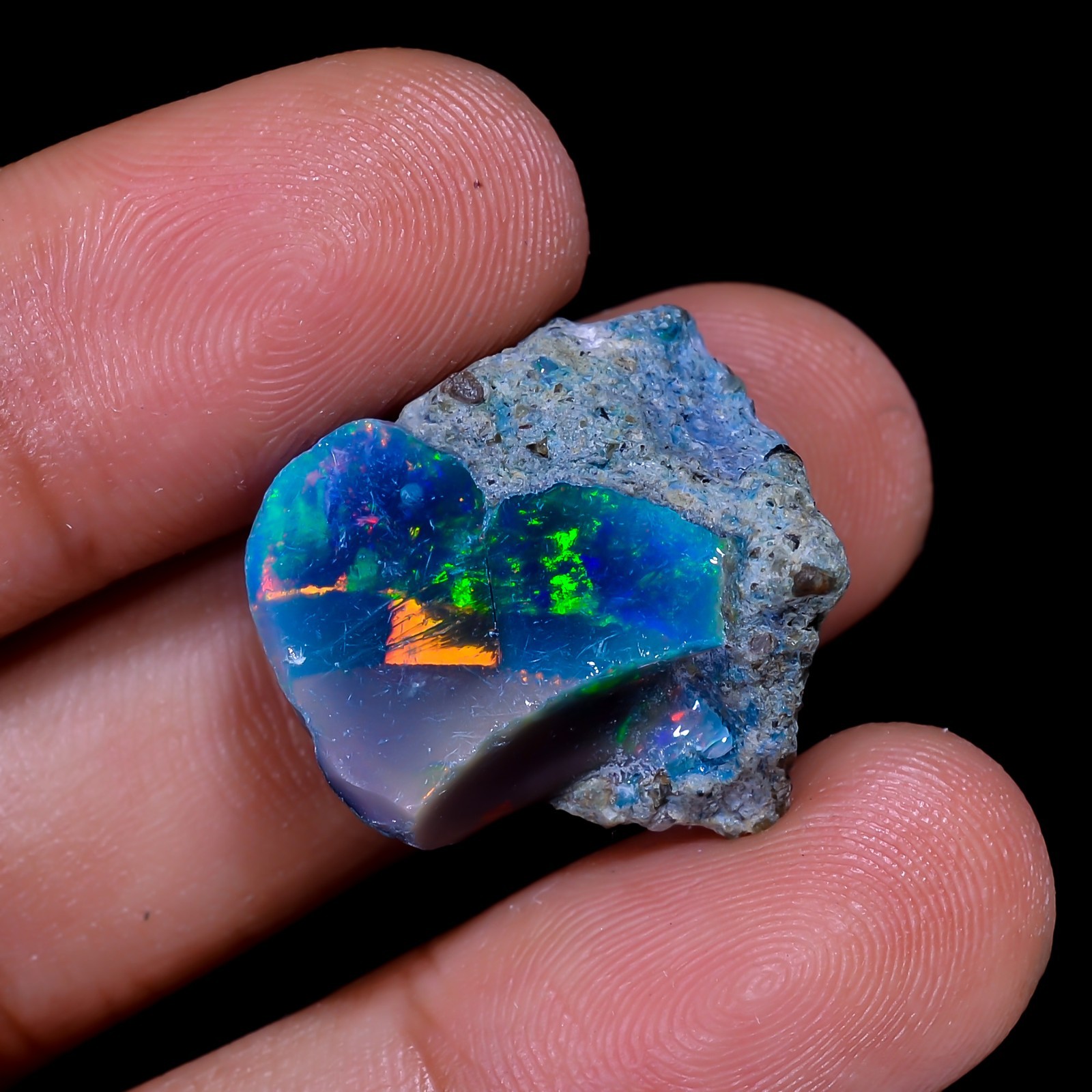 14.00 Ct Natural Black Ethiopian Opal Rough – Ideal for Jewelry, Smoked Opal Raw