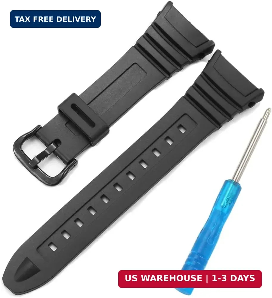 W96H Replacement Watch Band Compatible with Casio Men’s W-96H W96H-1BV Sport Str