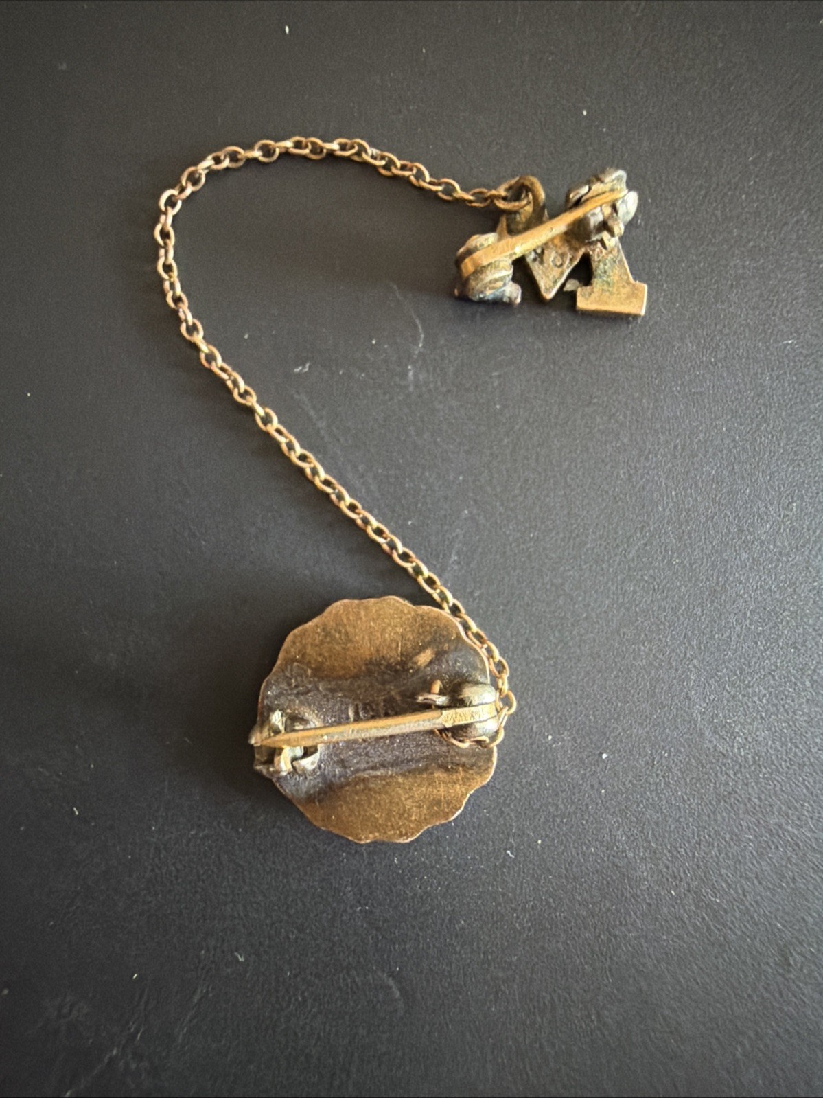 Antique Vintage Winona State Teachers College Minnesota 1929 10K Gold Pin Chain