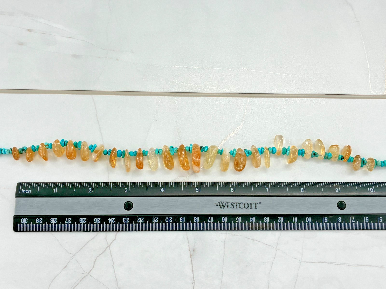 Jay King DTR Iron Mountain Turquoise Natural Citrine Eclectic Bead Necklace 925