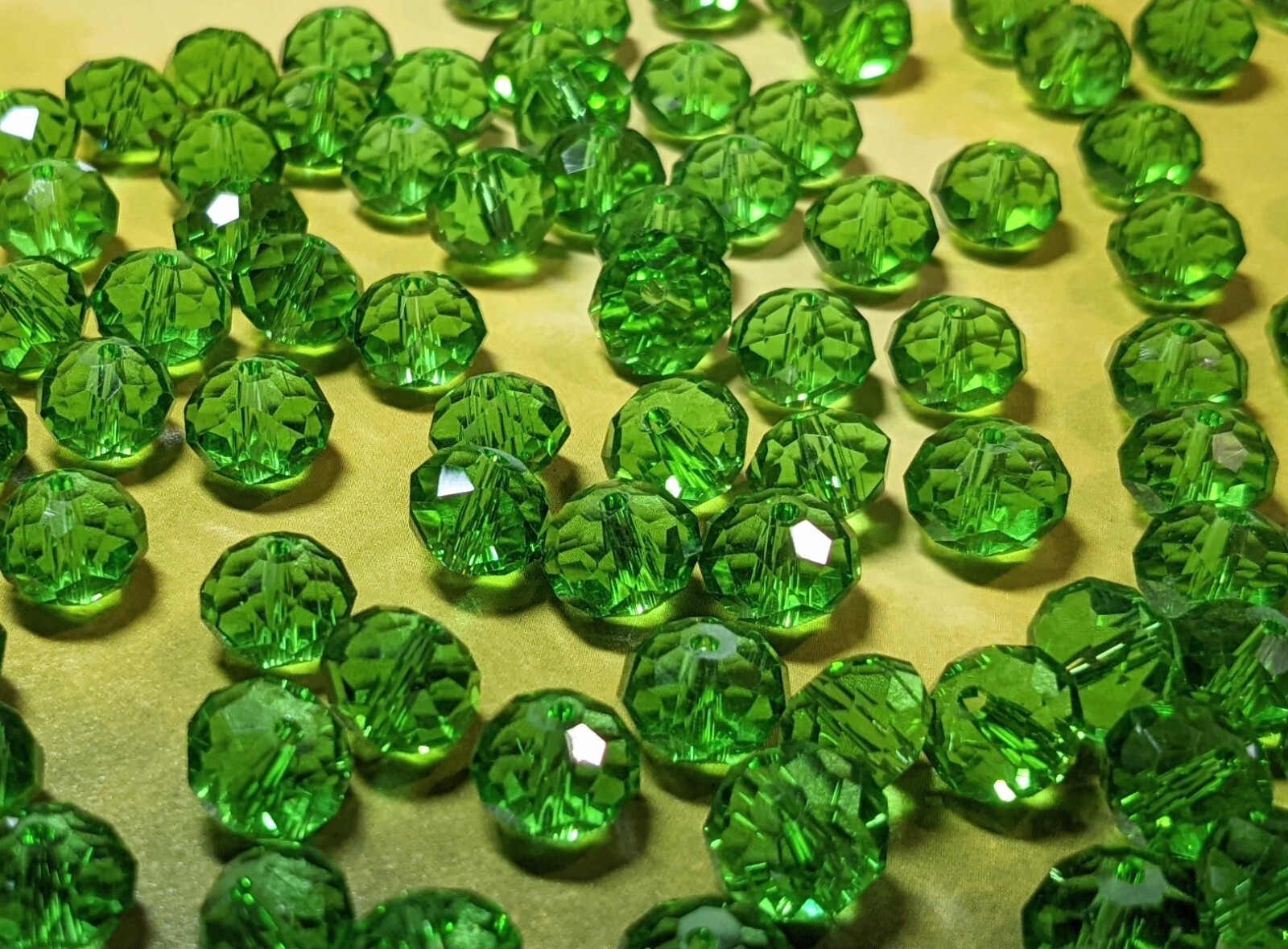 Crystal Beads 8mm Beads for Jewelry Making Bulk 180 pcs Grass Green Roundelle