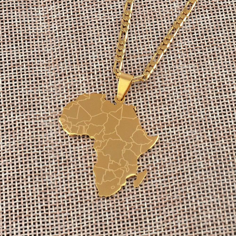 Africa Map Necklace