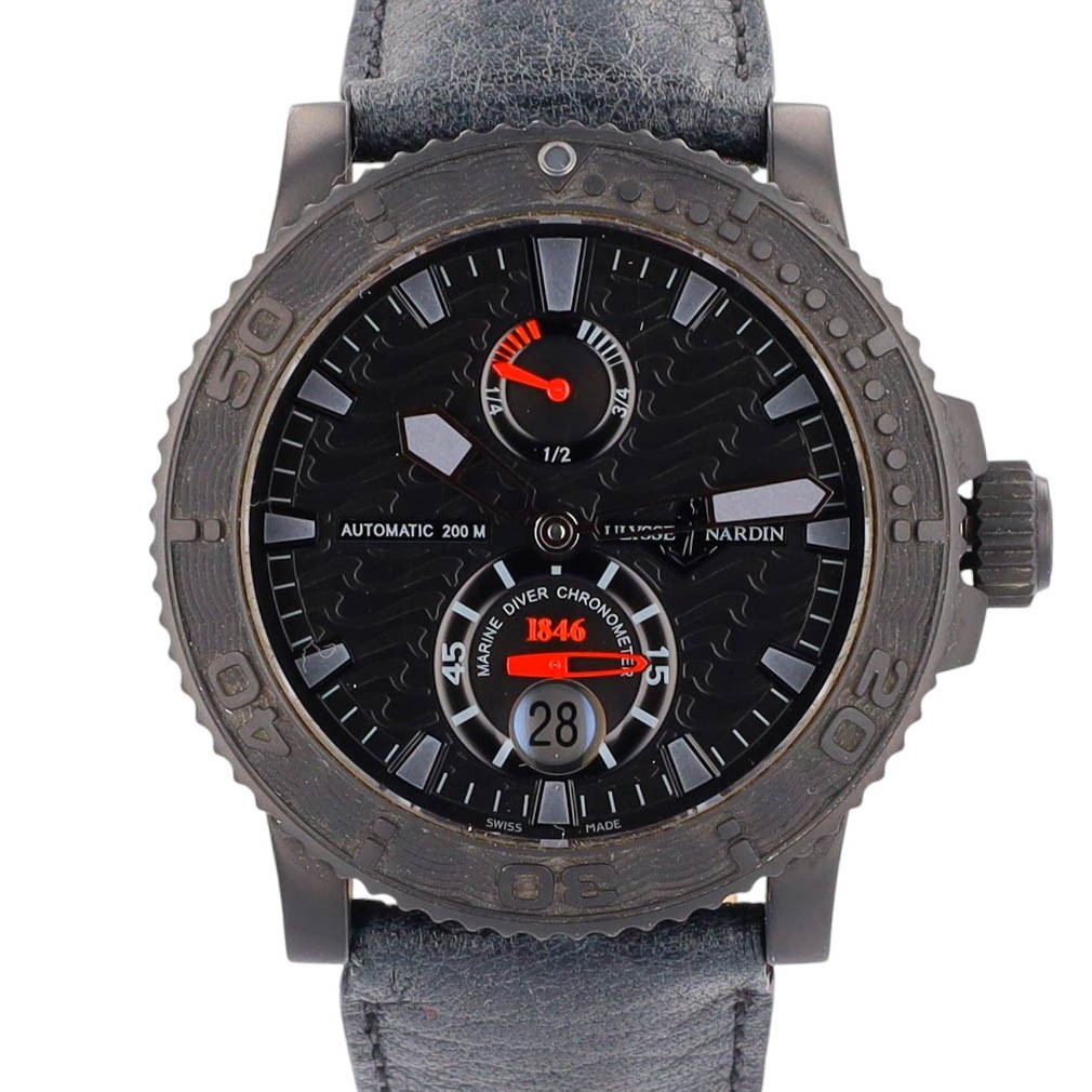 Ulysse Nardin Watch Maxi Marine Diver Black Ocean 263-38 Black Band 43mm
