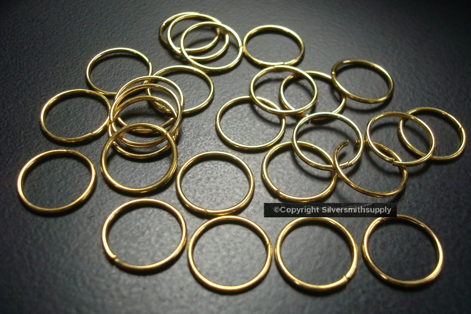 25 Giant open jump rings GOLD plated 12mmx1mm 18ga attach charms FPJ101