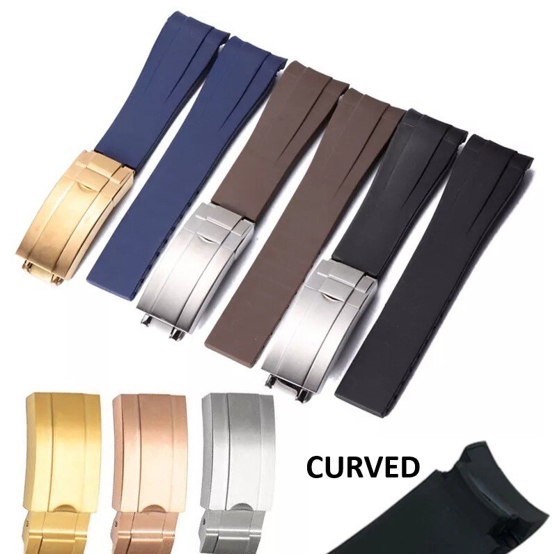 Rubber Watch Strap Band For ROLEX DATEJUST DAYTONA SUBMARINER GMT OYSTERFLEX
