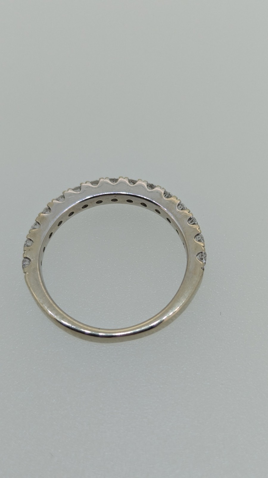 14k White Gold 1/2 ctw Sz 5 2.1mm Round LAB Diamond Stack Half Band 2.4mm