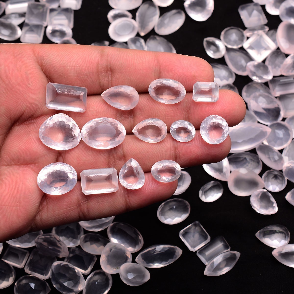 Natural Rose Quartz Finest Quality Faceted Cut Untreated Loose Gemstones