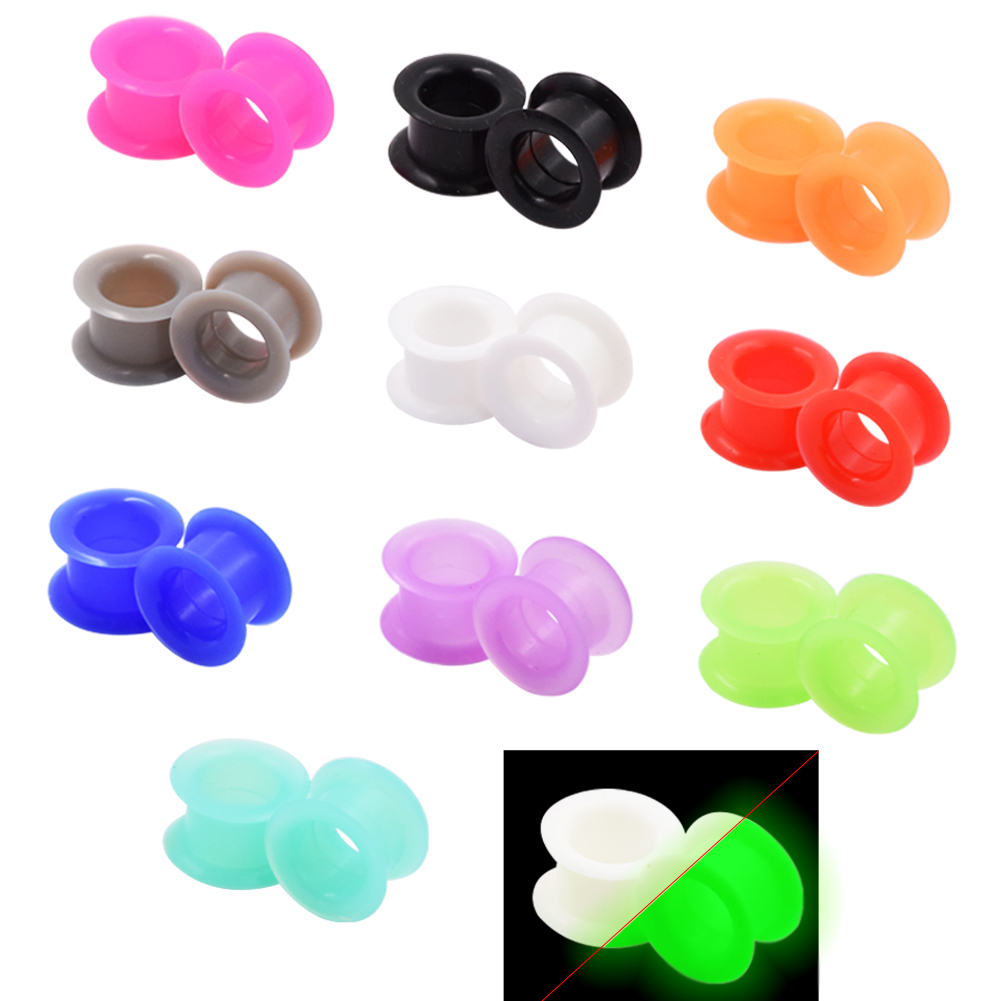 Pair Screw Fit Stainless Steel Flesh Ear Tunnels Plugs Ear Gauges Choose Style