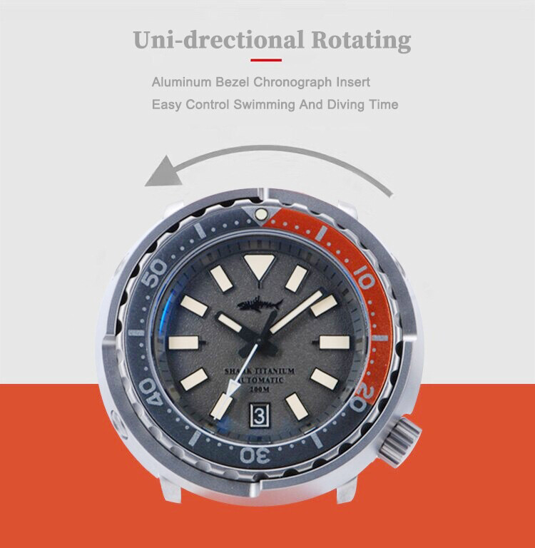 Heimdallr Sharkey TITANIUM TUNA Sand Texture Dial NH35 Dive 200M Automatic Watch