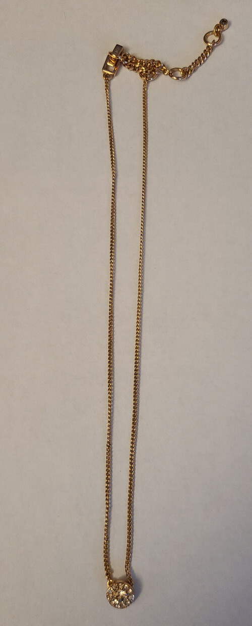 Givenchy Designer Crystal Halo Pendant Necklace – 16 in + 3 in extender