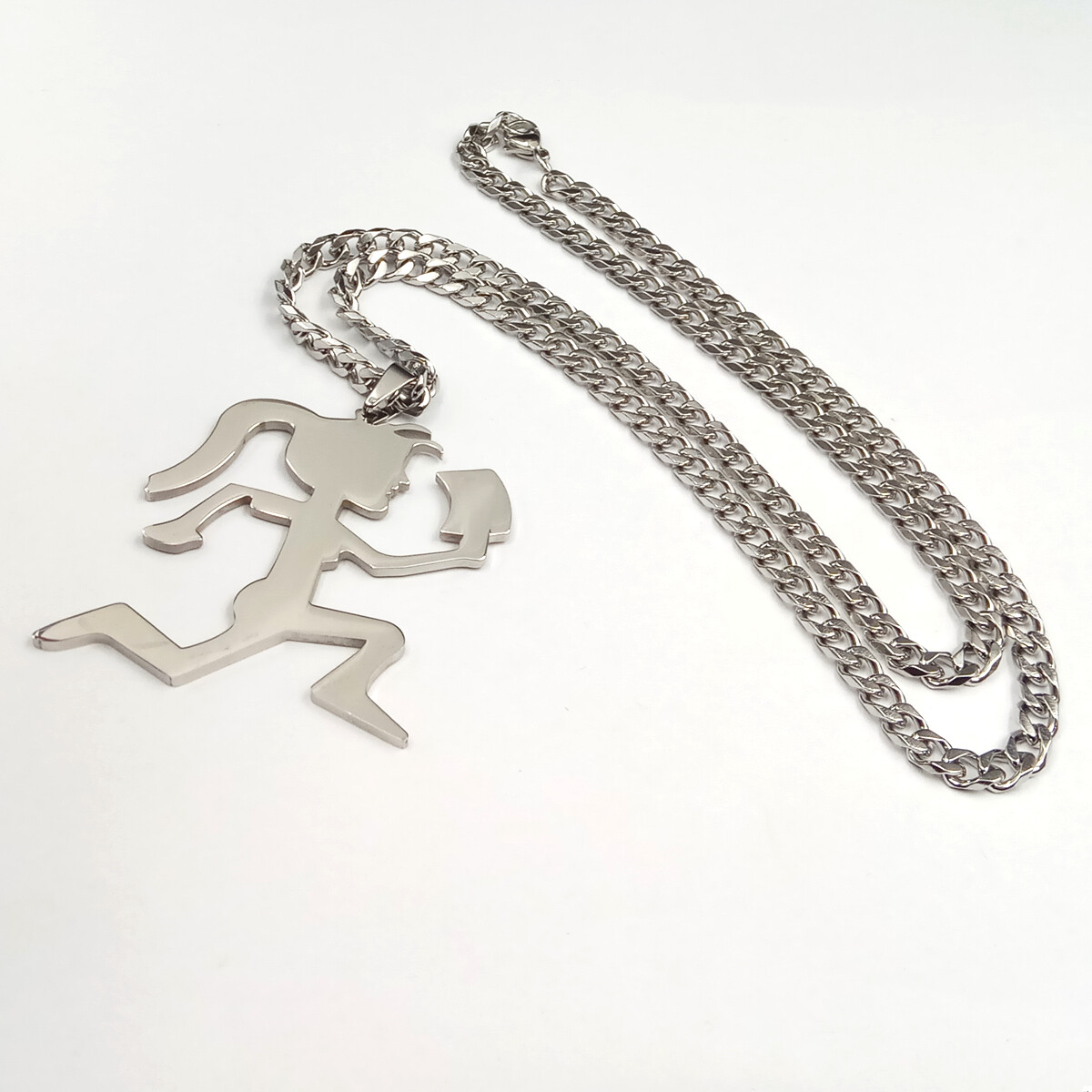 2” Hatchet Girl women stainless steel ICP Juggalo Pendant Curb necklace 24”