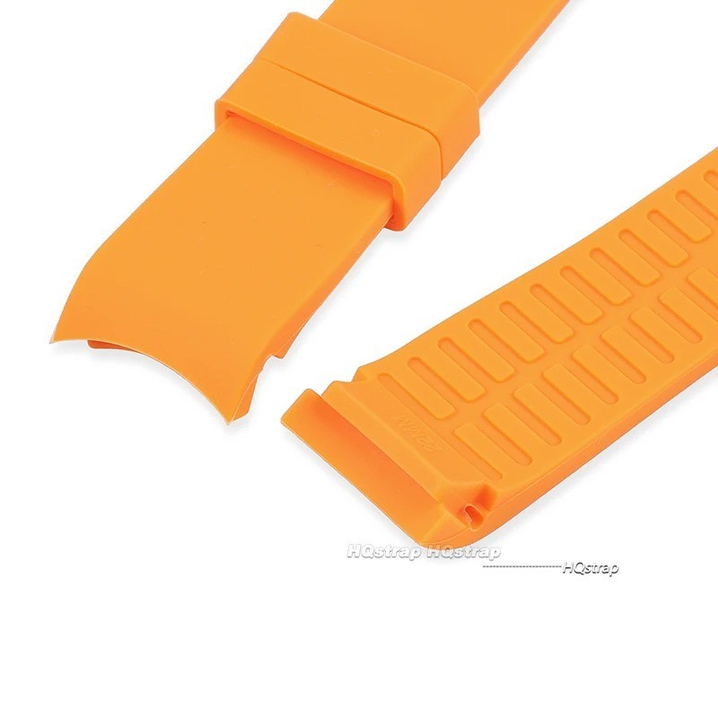Curved End Silicone Bracelet Rubber Watch Band Strap Butterfly Clasp 18-24mm