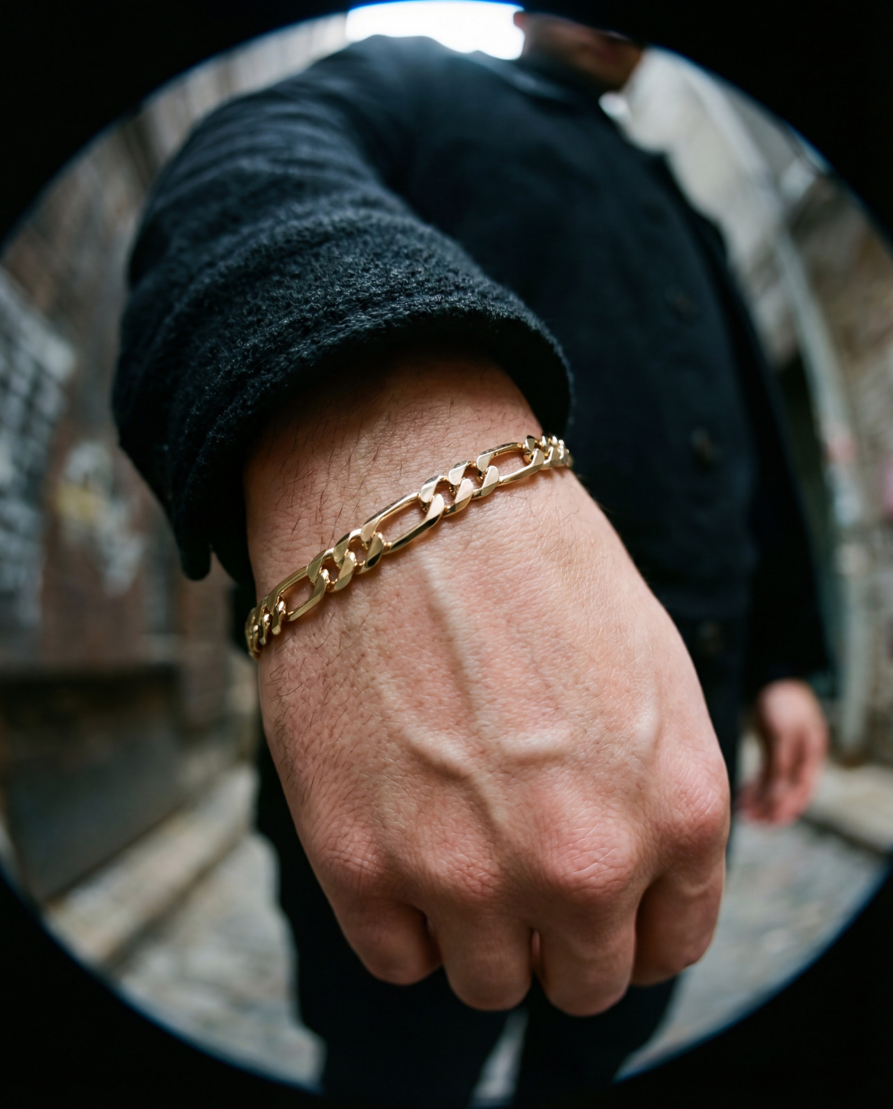 Heavy Men’s 14k Gold Stamped Italian Figaro Link Bracelet 8″ Inches 5MM