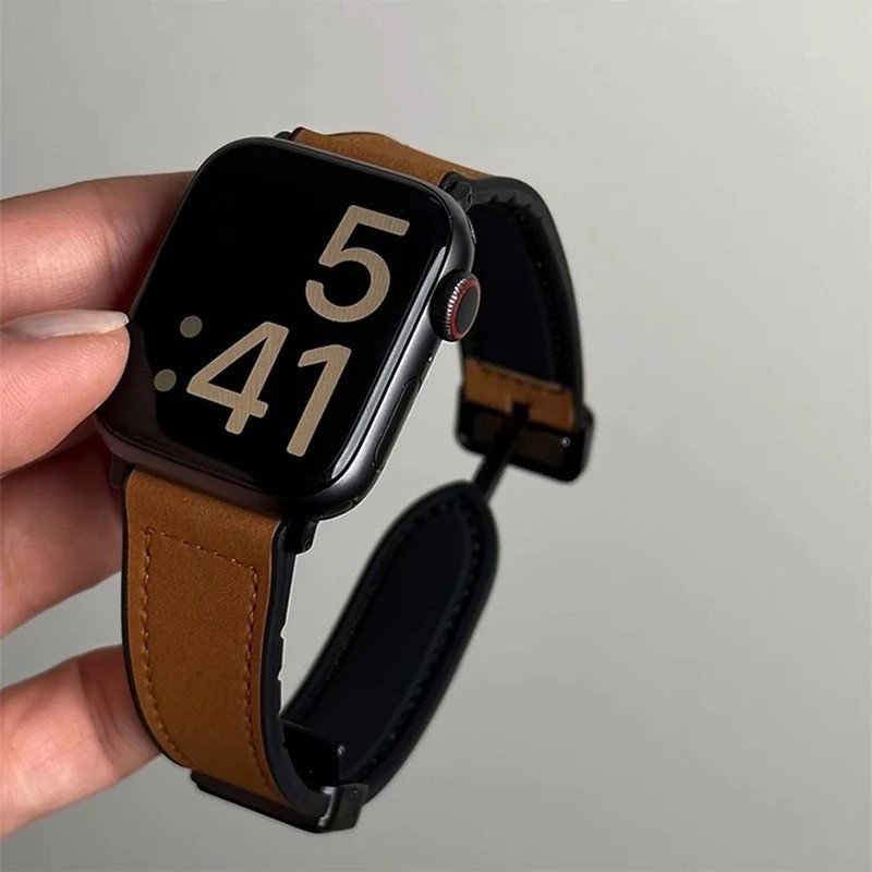 Leather Strap for Apple Watch Ultra 10 9 8 7 SE Band 49mm 45mm 41mm Men Women