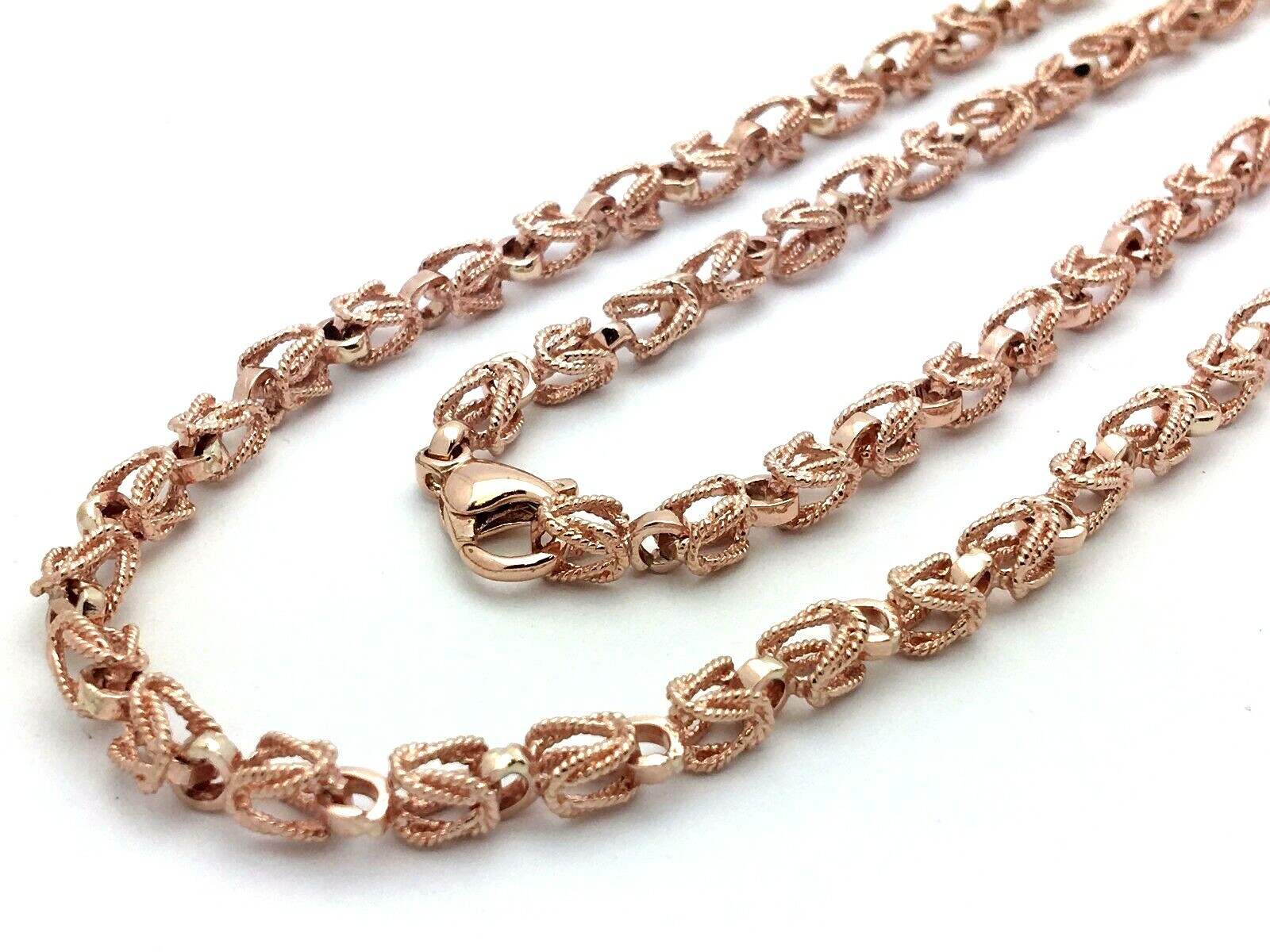 Men’s 10k Rose Gold Turkish Link Chain Necklace 22″ 5mm – 35 grams