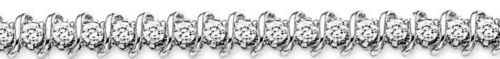 5.1 ct F VS2 round ideal cut diamond slink tennis bracelet 14k white gold 7″