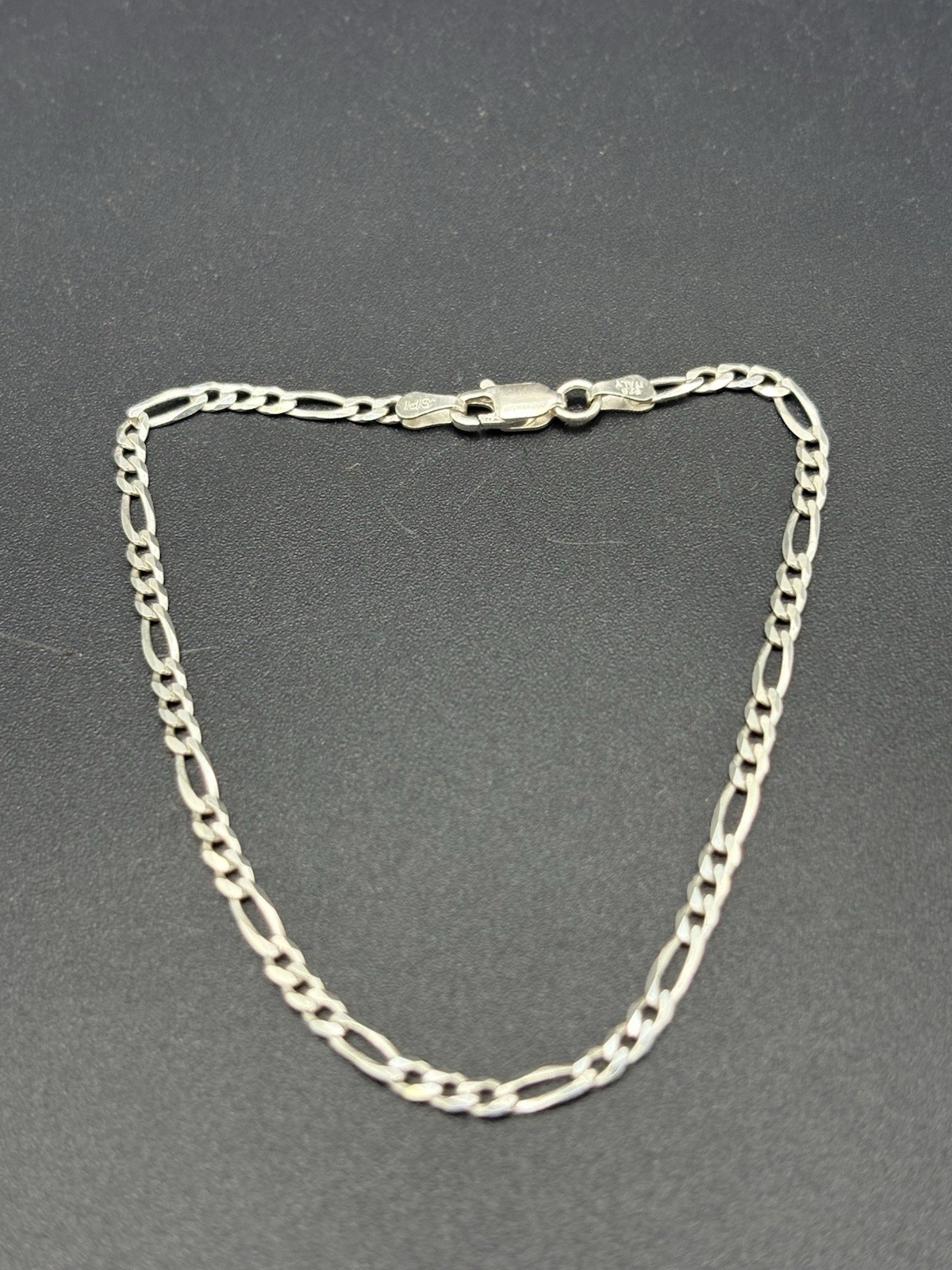 8″ Sterling Silver Fígaro Chain Gents Bracelet 2.25MM 2.4 Grams E29