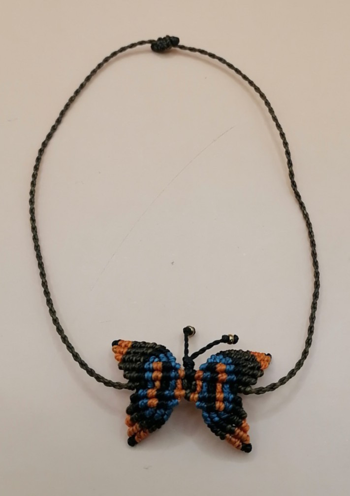 Handmade Macrame Butterfly Anklet, Multicolor