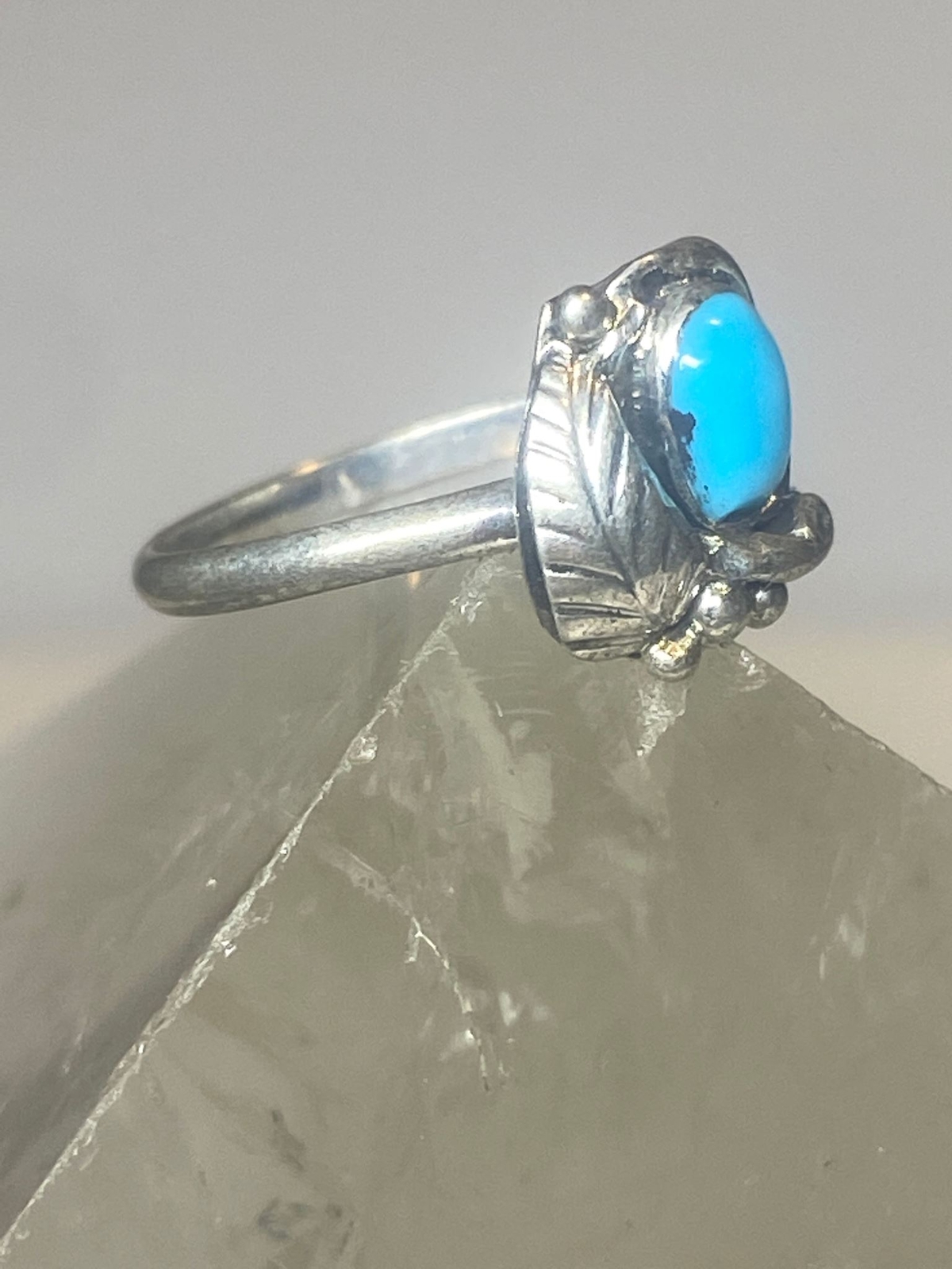 Turquoise ring southwest pinky floral leaves blossom baby children women girls