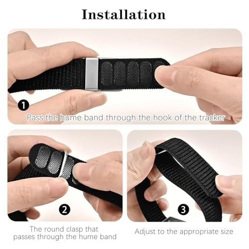 6 Pack Nylon Loop Wristband Compatible with Hume Band Replacement, Hook and Loop