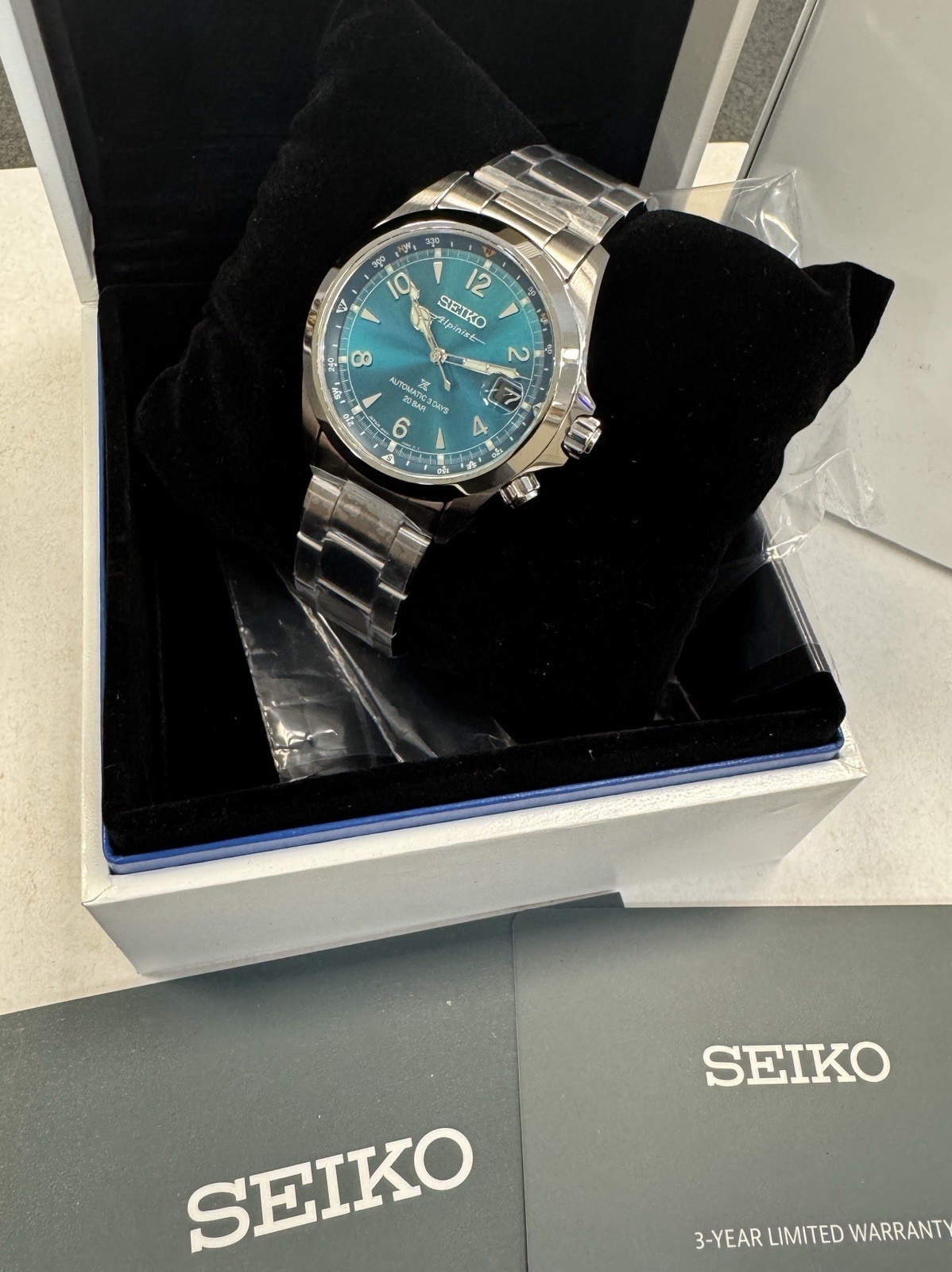 Seiko Prospex Alpinist Teal Dial Steel Bracelet Watch SPB503 New With Tag Japan