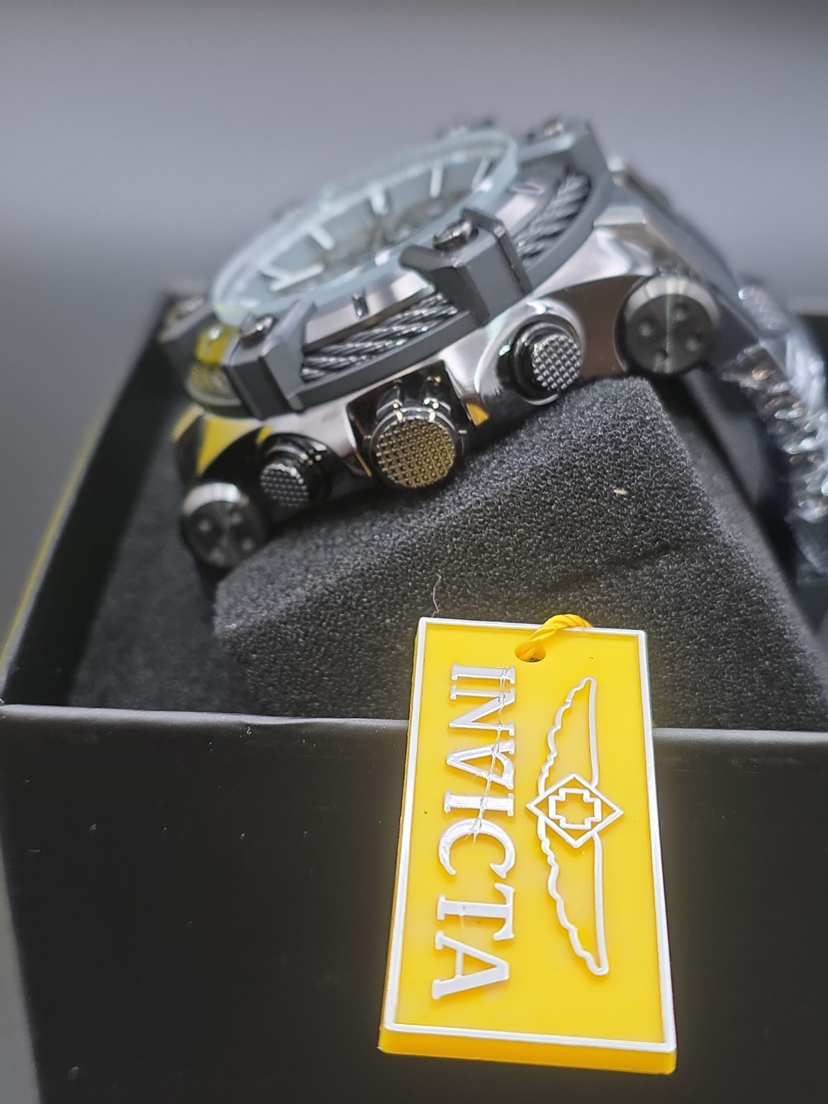 Invicta Bolt Cable Surge Men’s 52mm Triple Black Stealth Chronograph Watch 35550