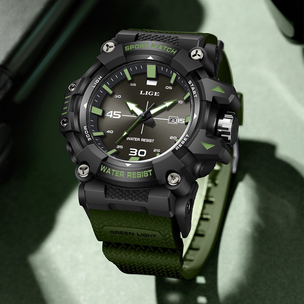 Men’s Sport Watch Big Dial Quartz Analog Date Luminous Waterproof Boy Wristwatch
