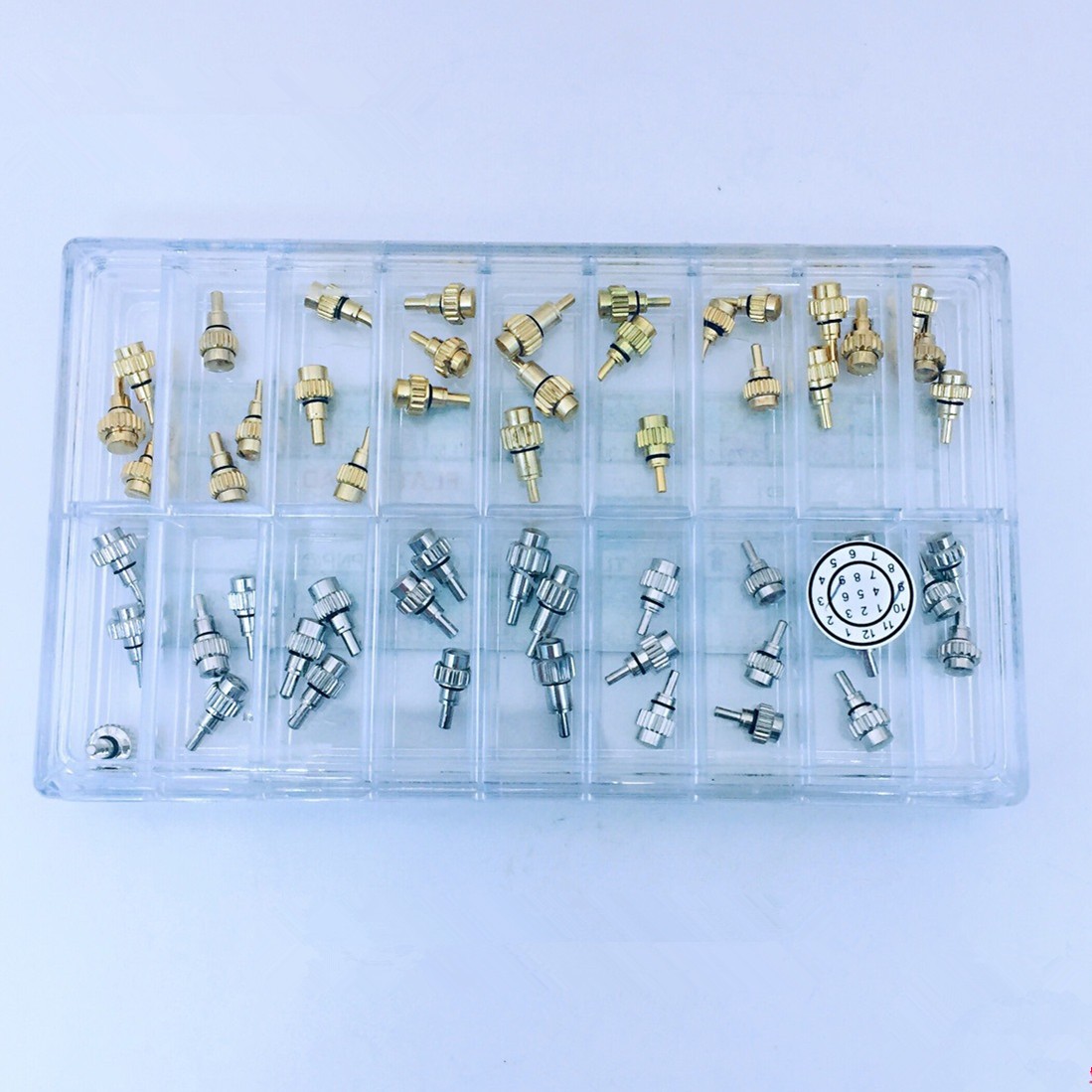 1 Set Stainless Steel Silver/Gold Watch Pusher Button Crown Flat Head Push Type