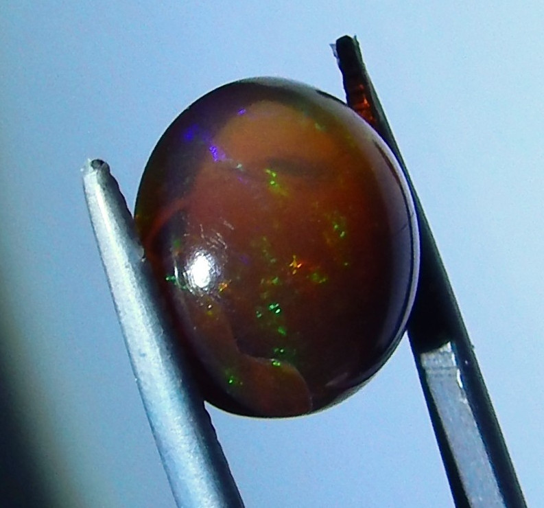 6ct Ethiopian Orange Precious Black Opal Natural Earth Mined Unheated Oval Cab