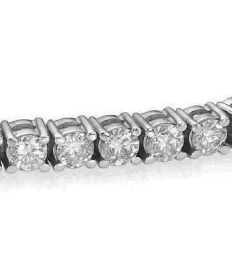 5Ct Round Cut Lab Created Diamond Tennis Bracelet 14K White Gold Plated Silver