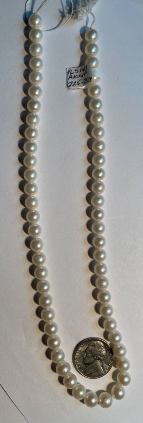AKOYA JAPANESE WHITE PEARLS 7.25-7.50 MM 16″ STRAND BELOW WHOLESALE PRICE!!!