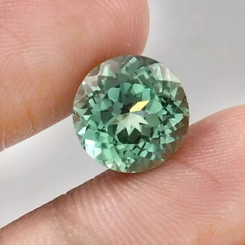 Natural 8.40 Ct Green Montana Sapphire Round Cut CERTIFIED Loose Gemstone+ Gift