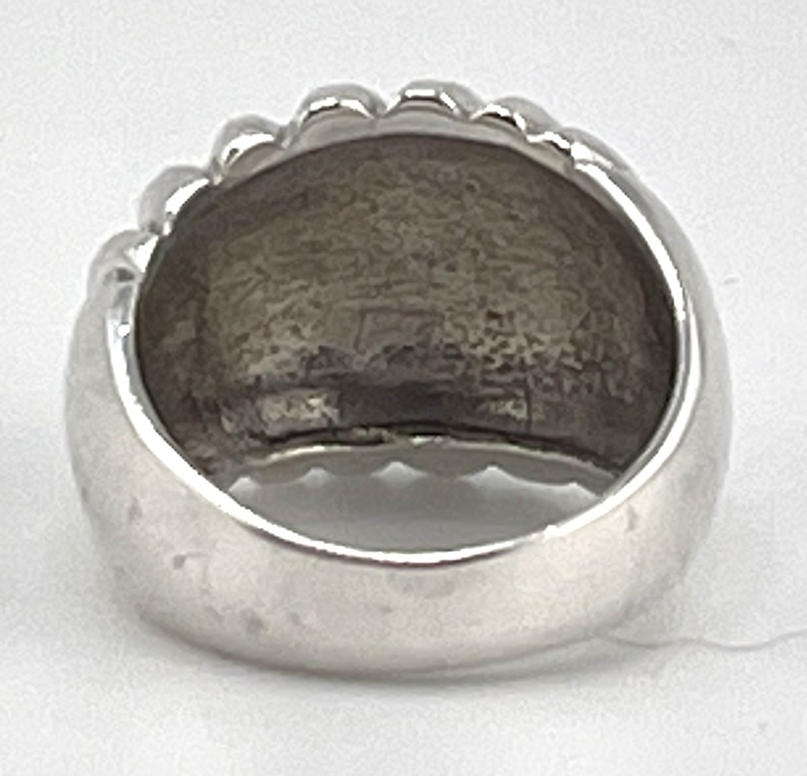 Heavy Unisex RING 925 Sterling Silver Dome Ribbed Size 6.75 Weight 8.8.grams