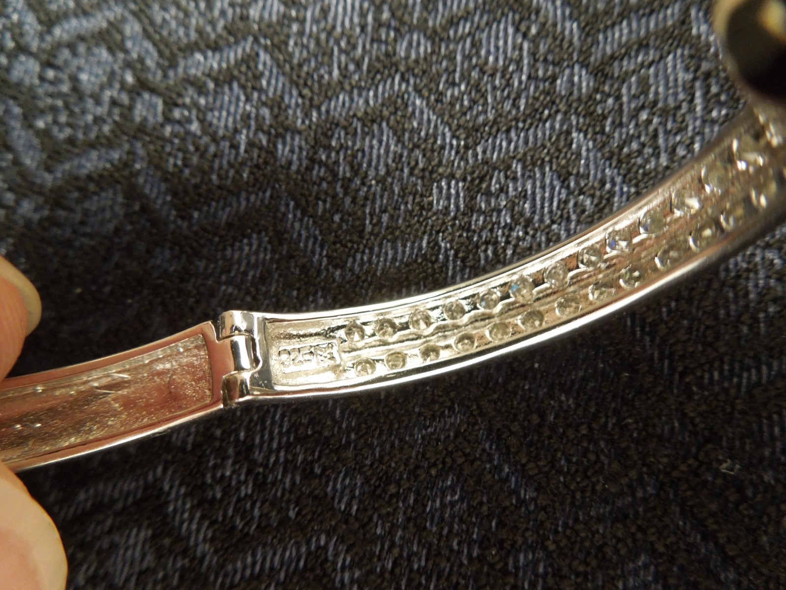 Large Sterling Silver & 1.00 tcw Diamond Hoop Earrings, NIB