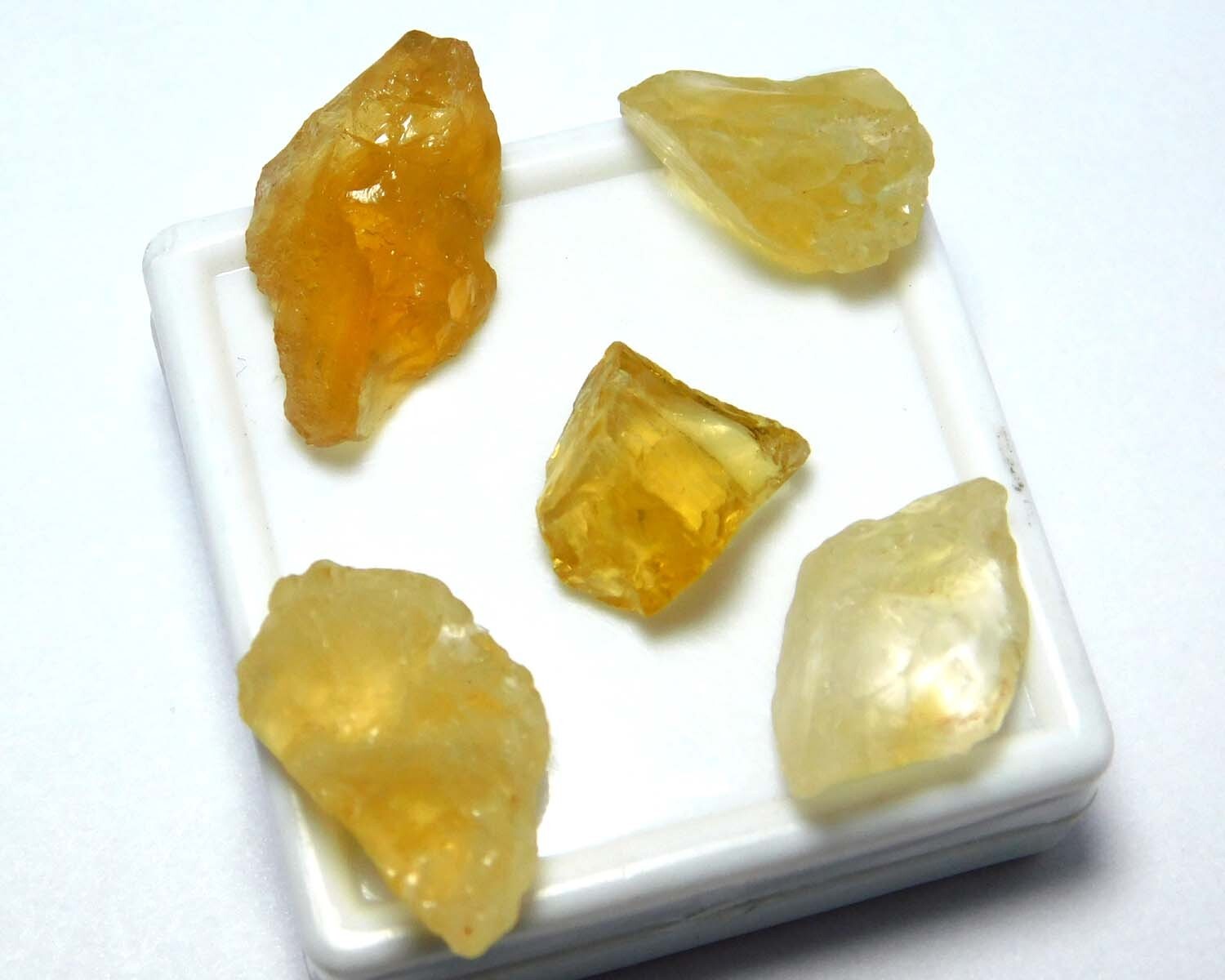 Yellow Citrine Rough Loose Gemstone 54.0 Carats 100% Natural 5 Pcs Lot.CR34.
