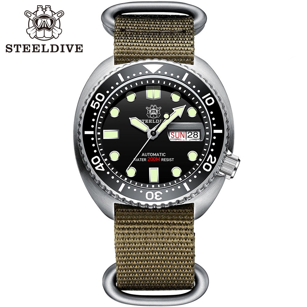 STEELDIVE SD1972 Mens 45mm 200M Automatic Dive Watch NH36 Steel