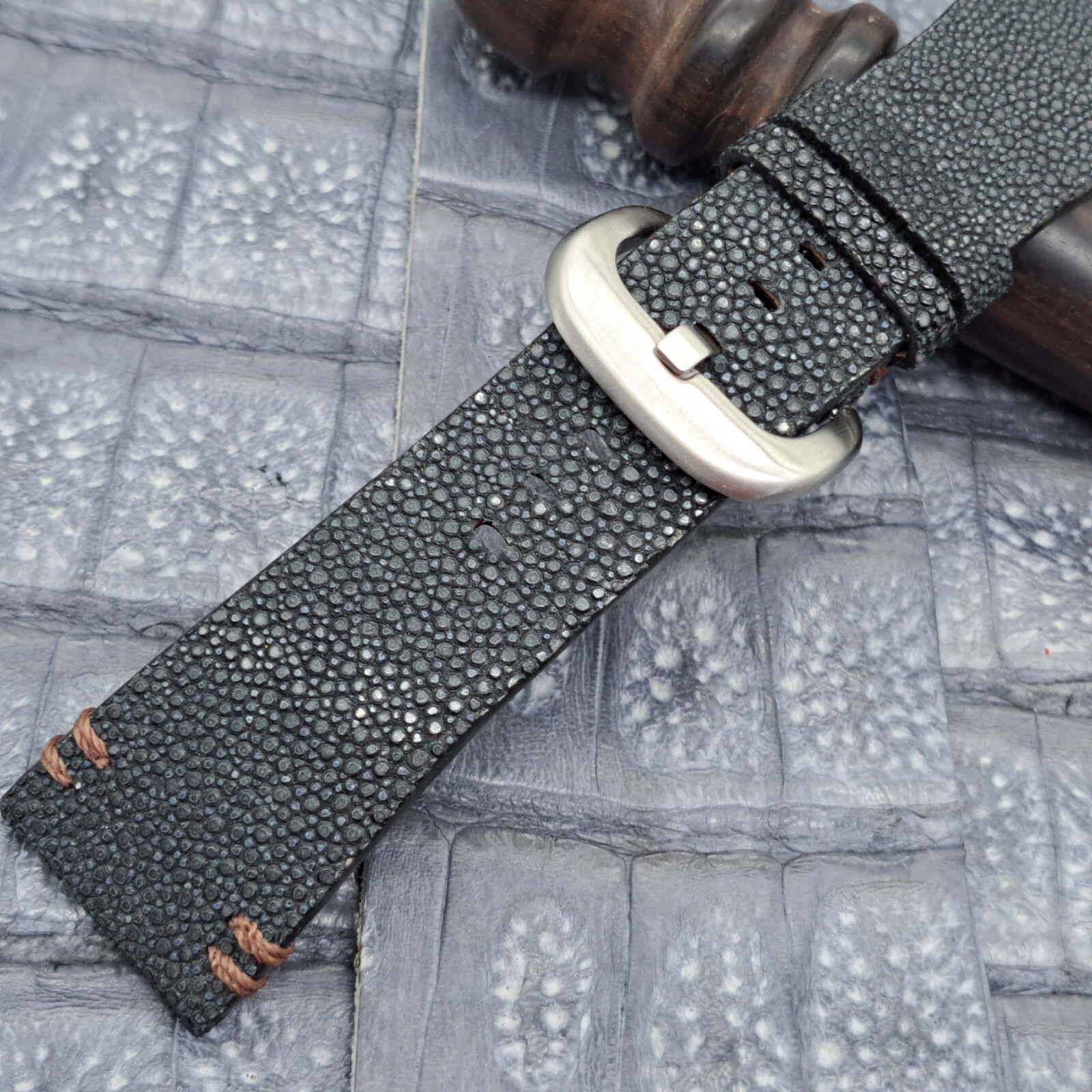28mm/24mm Stingray Leather Watch Band Bespoke Exotic Leather Minimalist Design