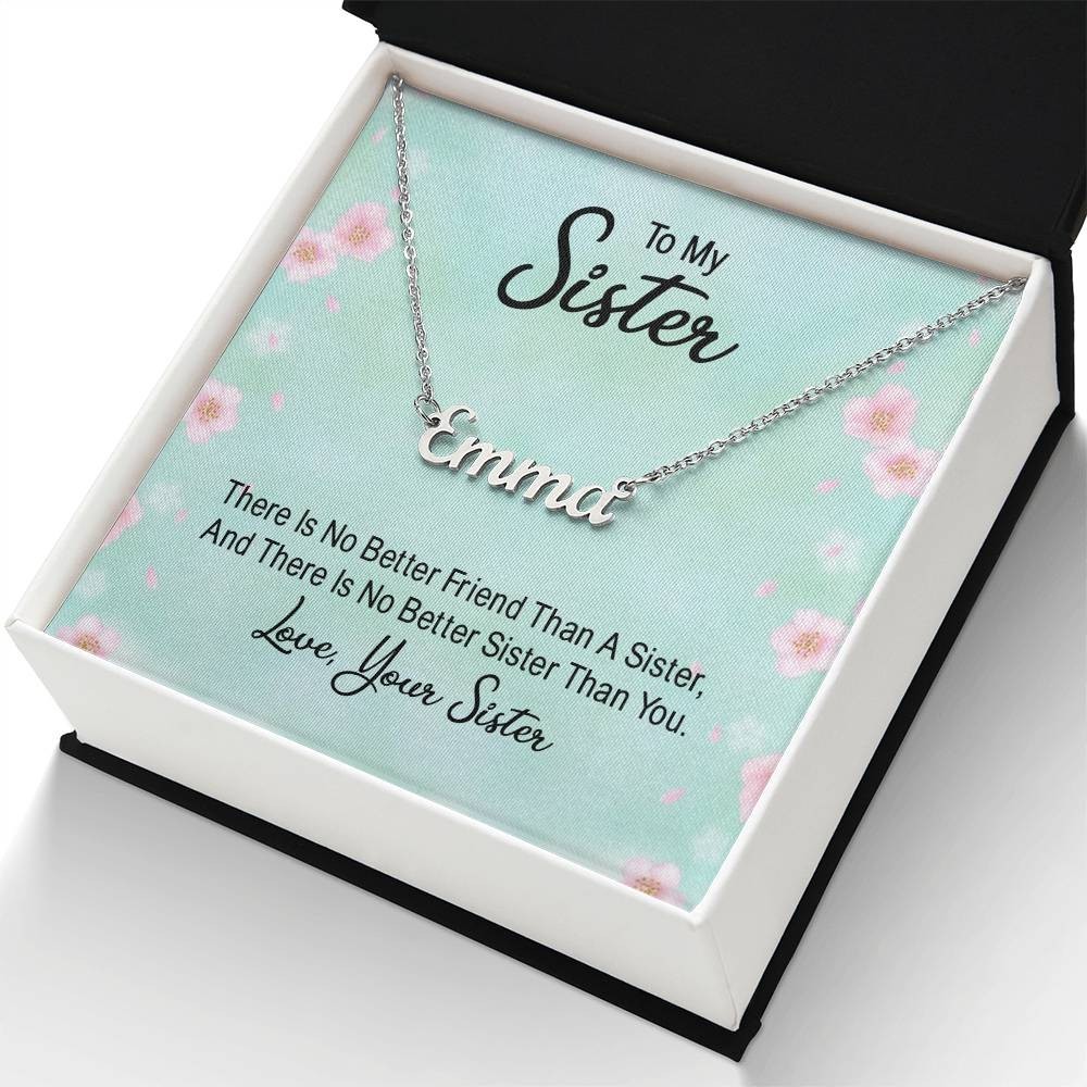 Personalized Sister Name Necklace Gift Custom Jewelry From Sister