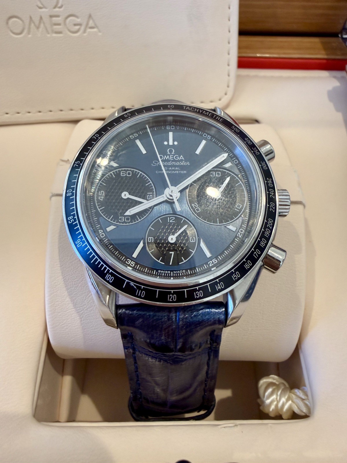 Omega Speedmaster Racing 326.30.40.50.03.001 Blue Dial w/Box & Papers & Straps