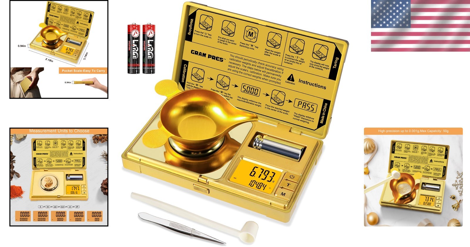 Mini High Accuracy Milligram Scale with Tare Function & 10- – 50g