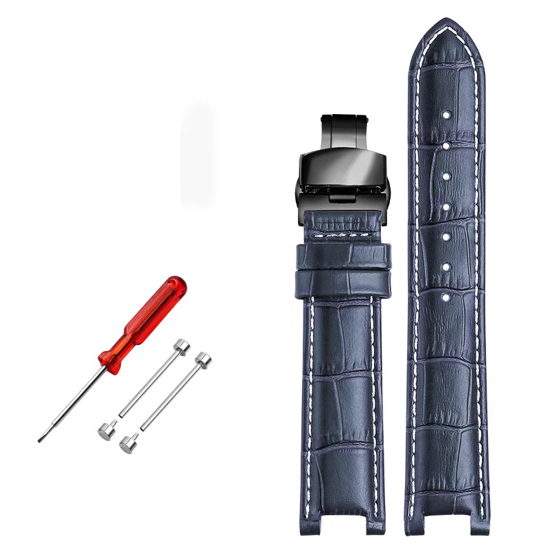 Genuine Top Layer Cowhide Leather Strap for GC 22mm 20mm Notched Screw