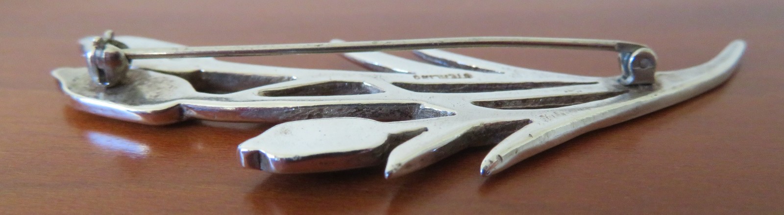 925 Sterling Silver Brooch, Cattails, 2.75″ x 7/8″, 3/8 oz/10g, with mark