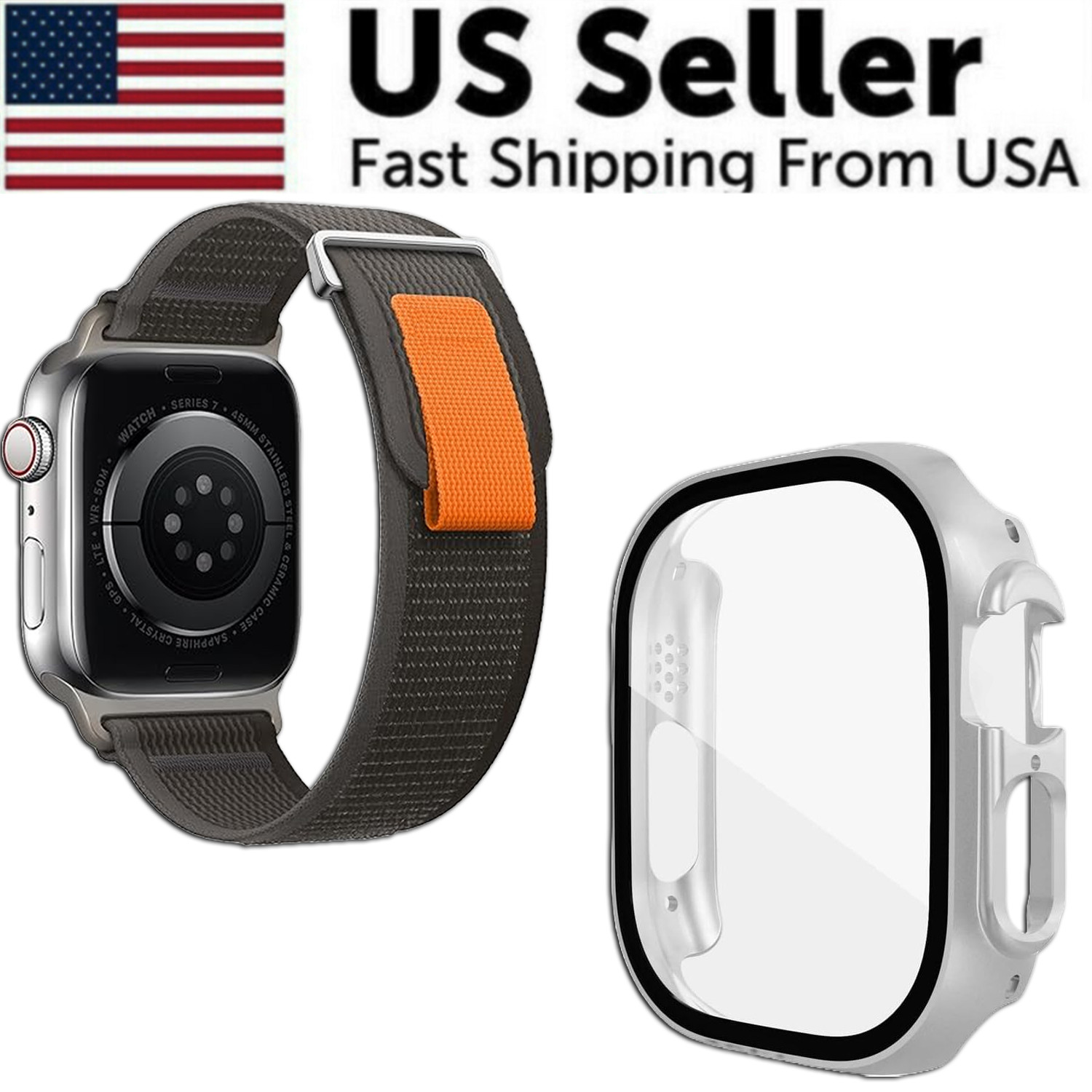 Nylon Trail Loop Watch Band Strap For Apple Watch Ultra 2 9/8/7/6/SE 44/45/49mm