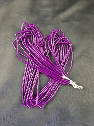 Navajo Sugilite 10 Strand Heishi Necklace | Sterling Silver Tubes 19″ 10169