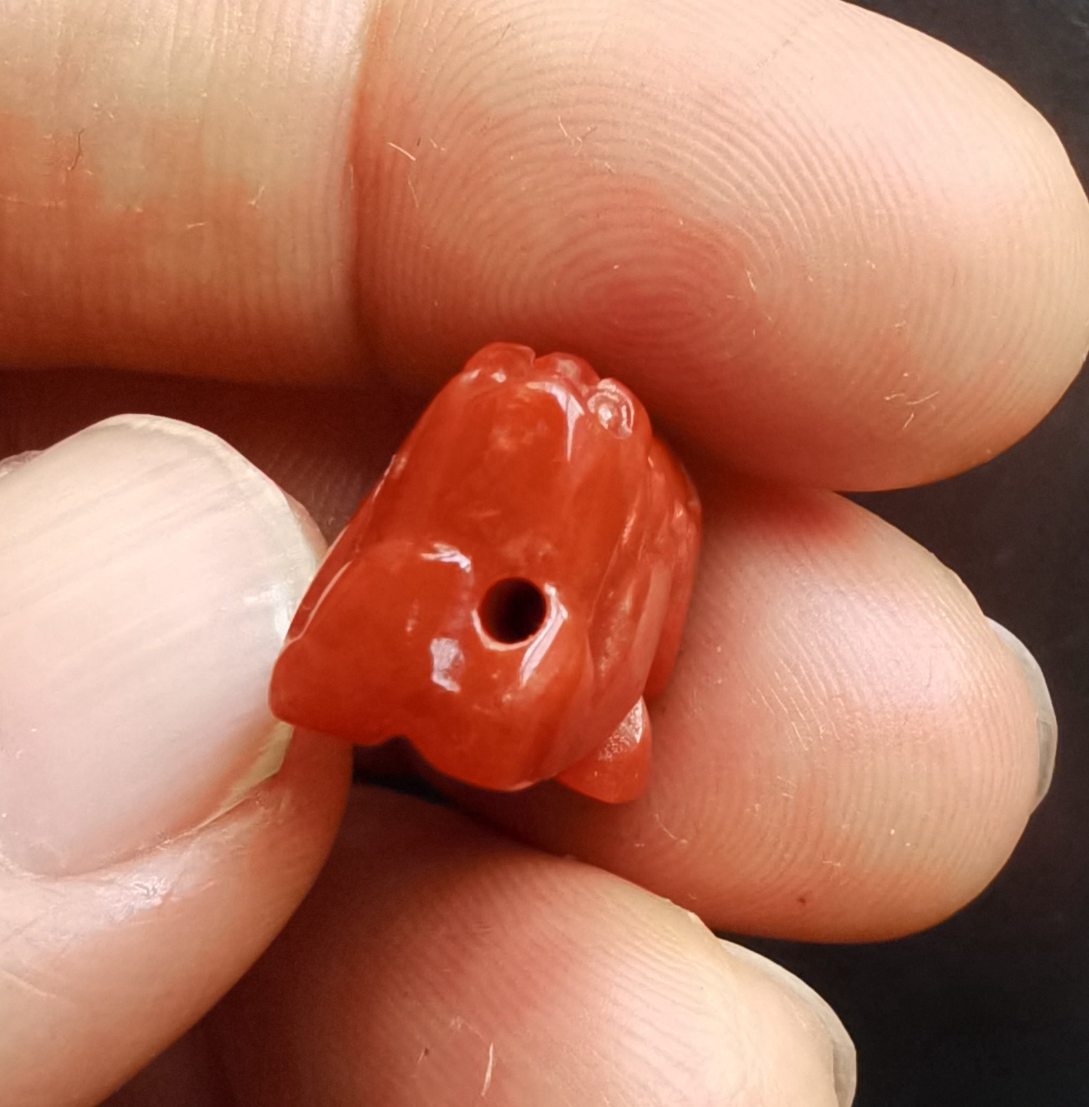 Hollow Rich Pixiu dragon carving red Jade stone pendant,amulet rope necklace