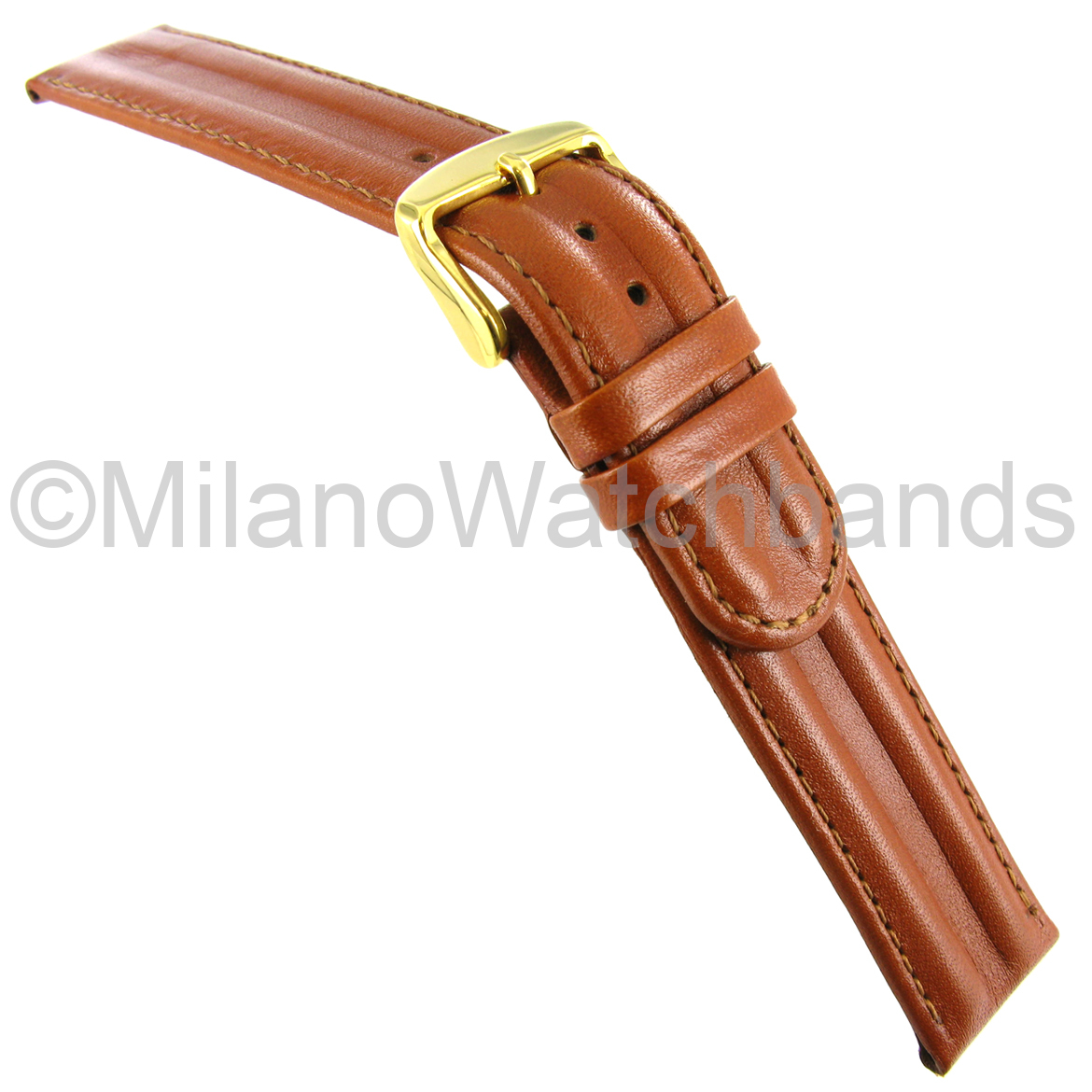 19mm Speidel Heavy Saddle Genuine Leather Honey Tan Brick Brown Watch Band 536