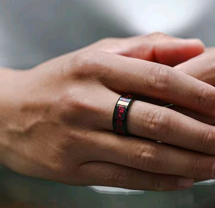 Enchanting Red Black Couple Ring His/Her Made for Lovers Valentine’s Day Edition